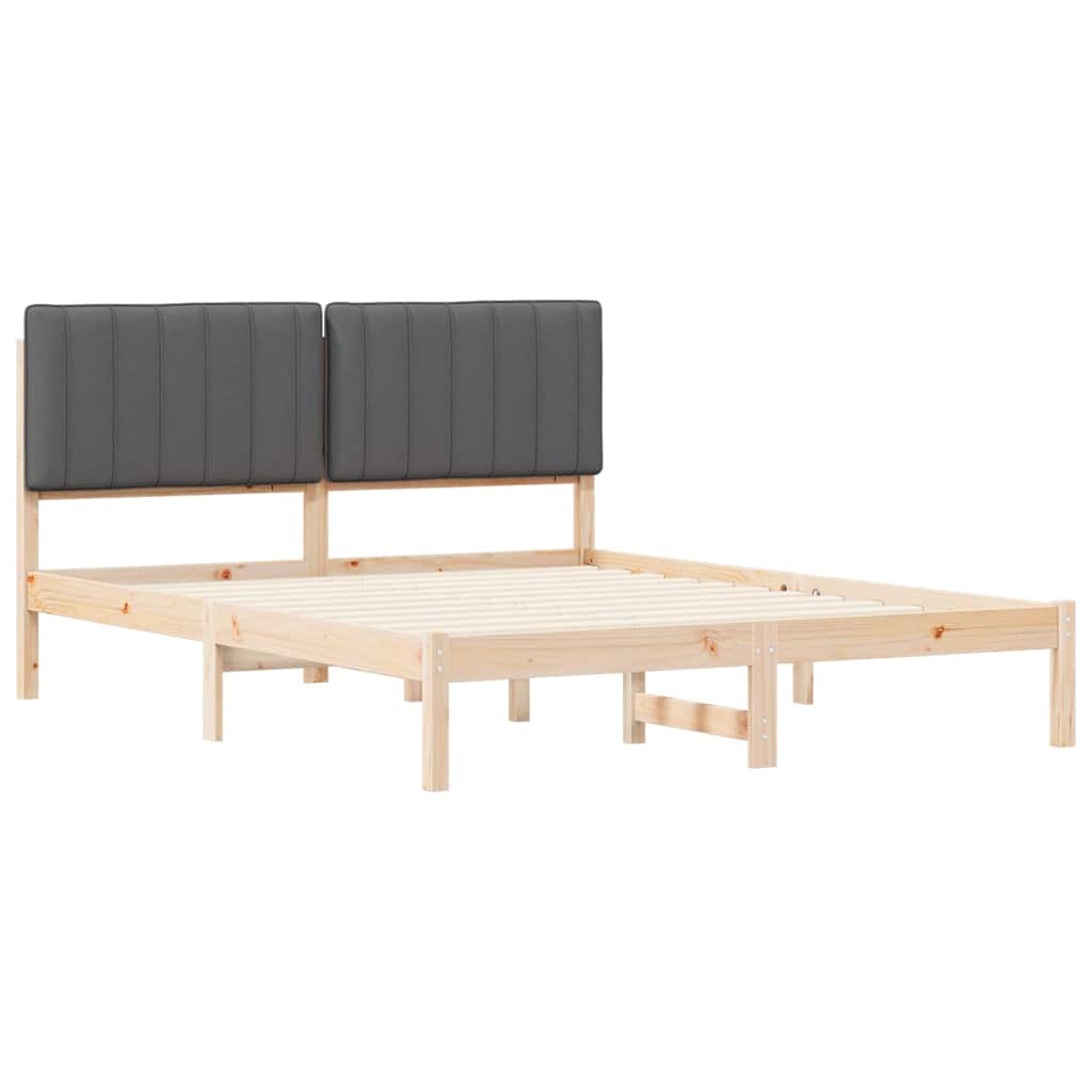 Bedframe met Gevoerd Hoofdgedeelte Donkergrijs 160 x 200 cm is nu te koop bij PeponiXL, paradijselijk wonen!