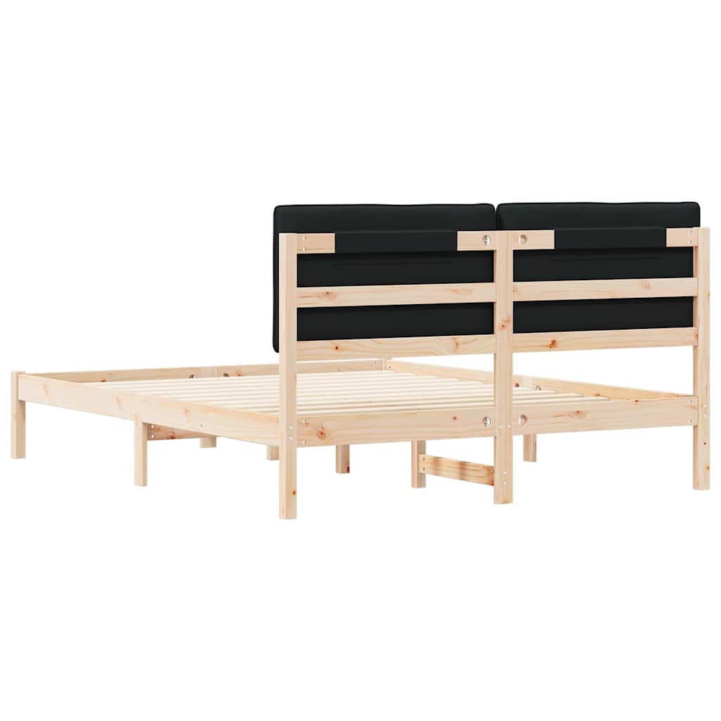 Bedframe met Gevoerd Hoofdgedeelte Zwart 160 x 200 cm is nu te koop bij PeponiXL, paradijselijk wonen!