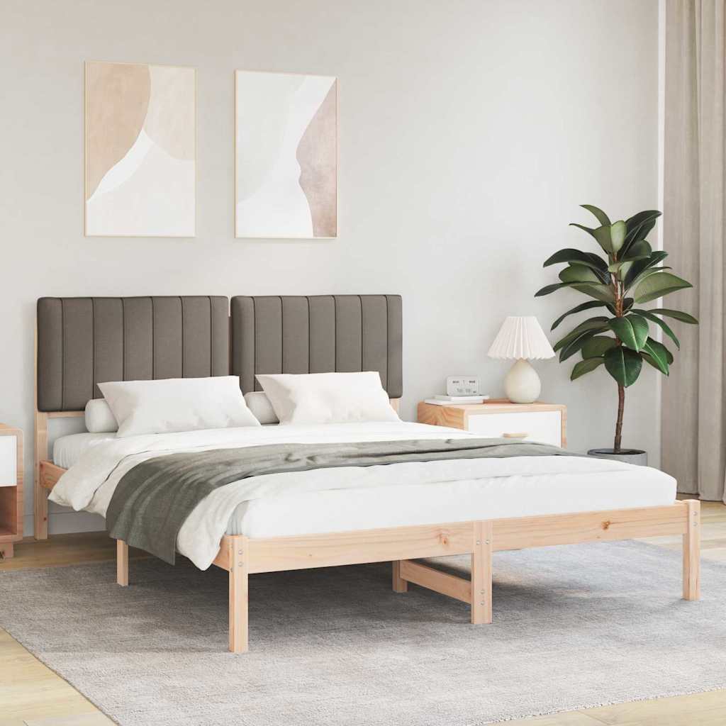 Bedframe met Gevoerd Hoofdgedeelte Taupe 160 x 200 cm is nu te koop bij PeponiXL, paradijselijk wonen!