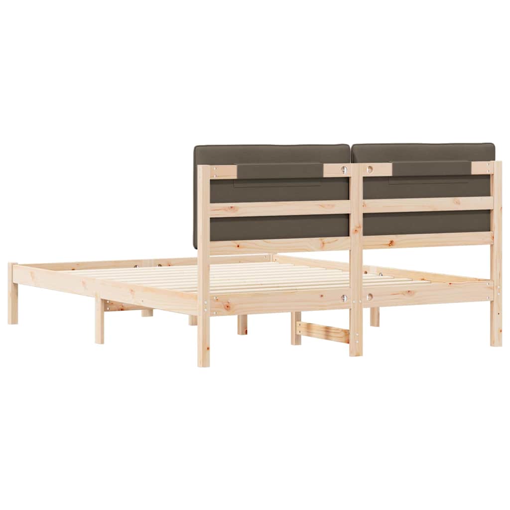 Bedframe met Gevoerd Hoofdgedeelte Taupe 160 x 200 cm is nu te koop bij PeponiXL, paradijselijk wonen!