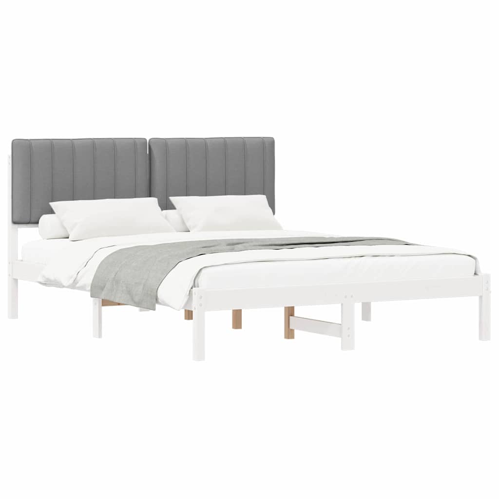 Bedframe met Gevoerd Hoofdgedeelte Lichtgrijs 160 x 200 cm is nu te koop bij PeponiXL, paradijselijk wonen!