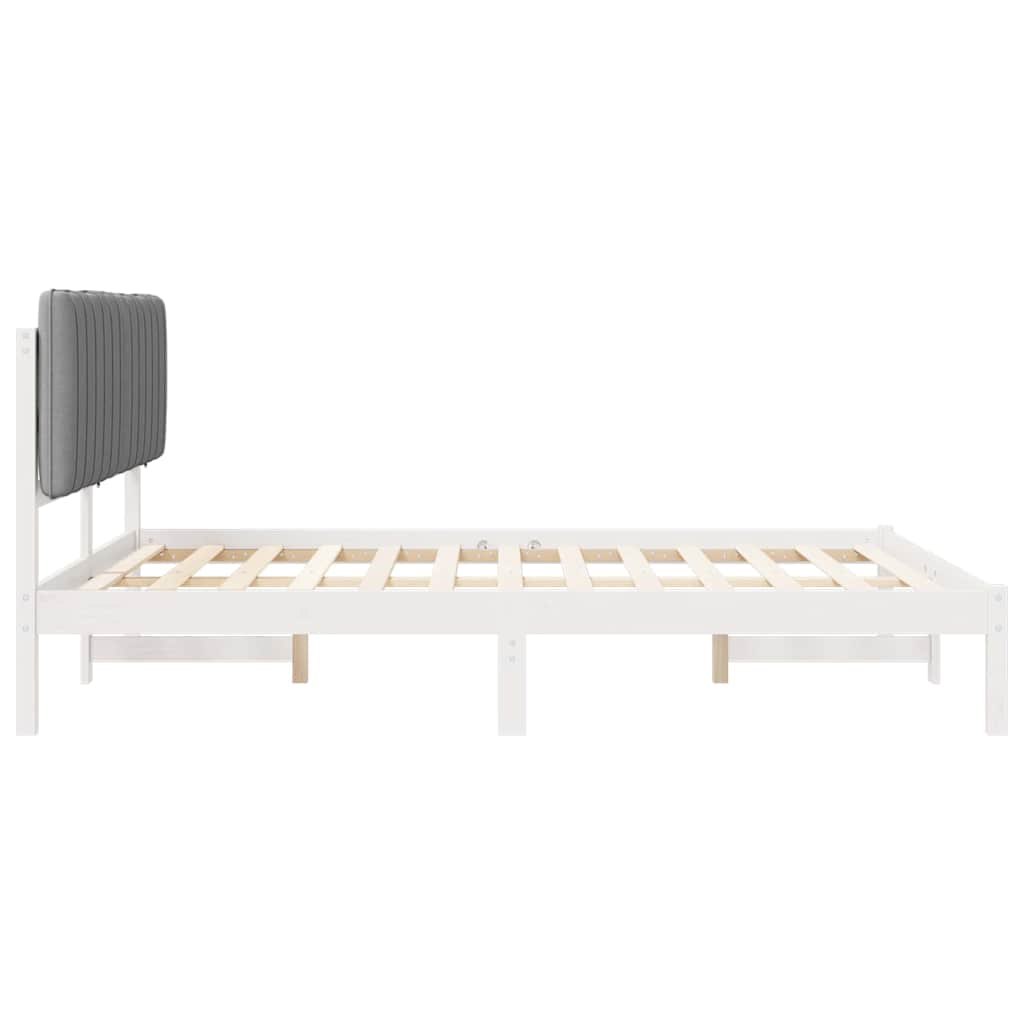 Bedframe met Gevoerd Hoofdgedeelte Lichtgrijs 160 x 200 cm is nu te koop bij PeponiXL, paradijselijk wonen!