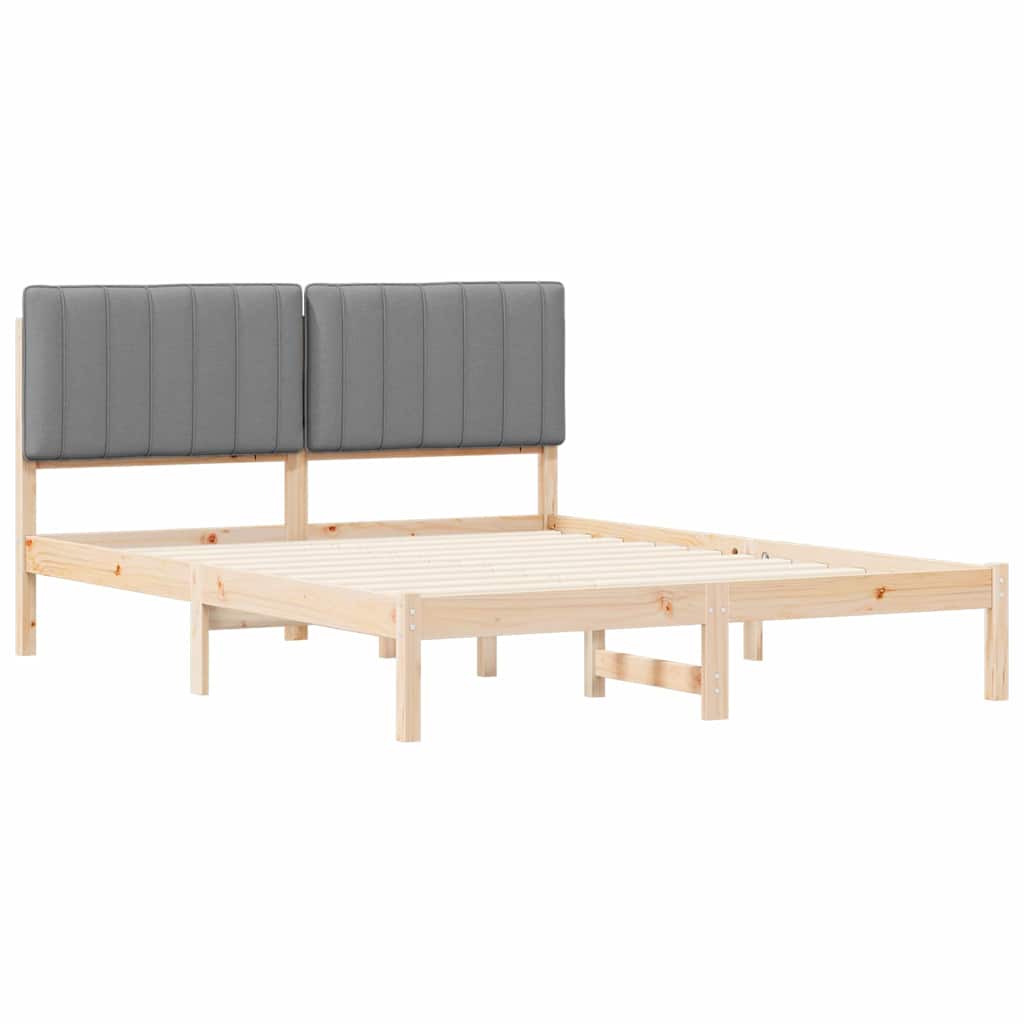 Bedframe met Gevoerd Hoofdgedeelte Lichtgrijs 150 x 200 cm is nu te koop bij PeponiXL, paradijselijk wonen!