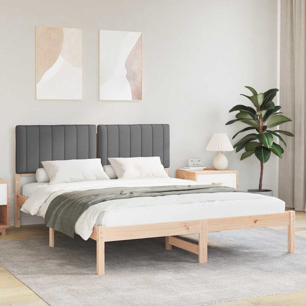 Bedframe met Gevoerd Hoofdgedeelte Donkergrijs 150 x 200 cm is nu te koop bij PeponiXL, paradijselijk wonen!