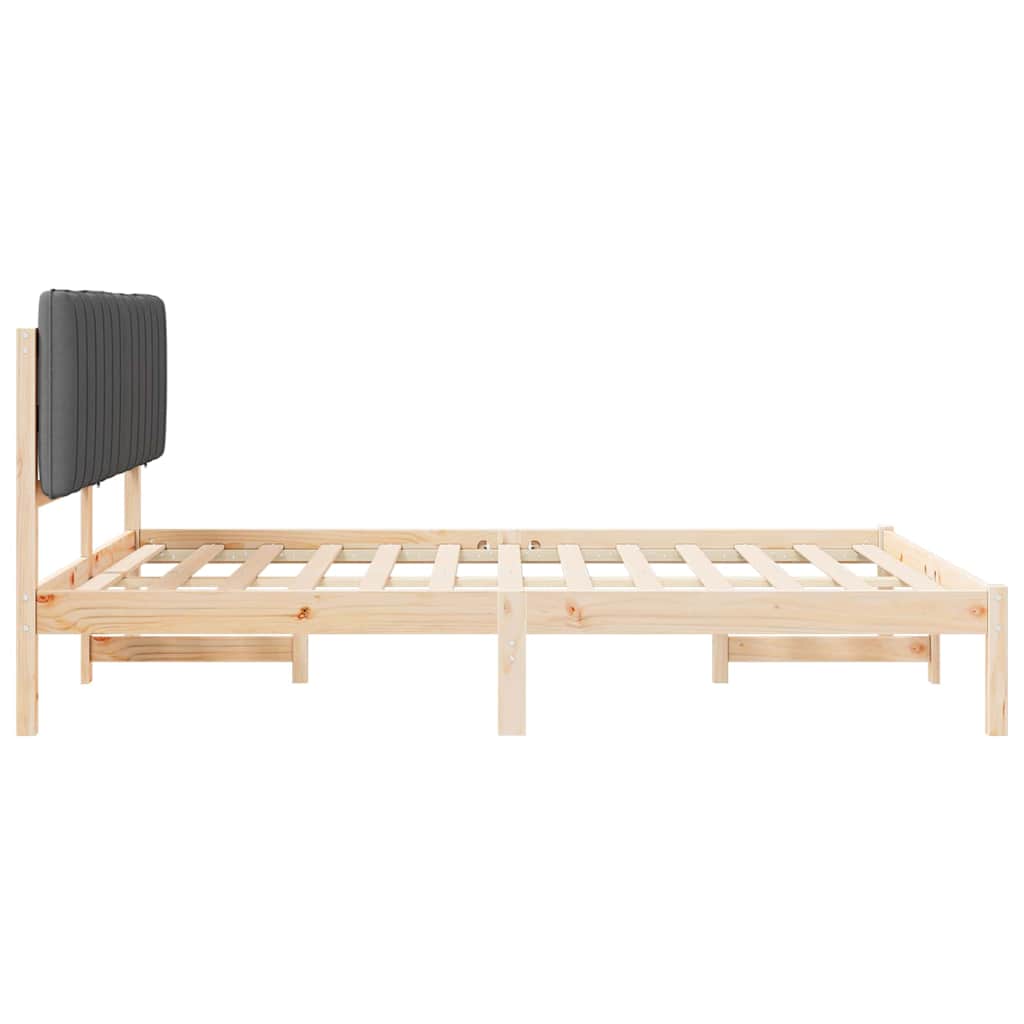 Bedframe met Gevoerd Hoofdgedeelte Donkergrijs 150 x 200 cm is nu te koop bij PeponiXL, paradijselijk wonen!