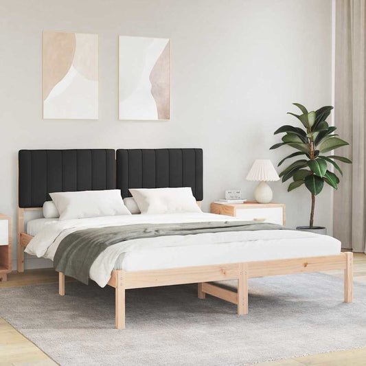 Bedframe met Gevoerd Hoofdgedeelte Zwart 150 x 200 cm is nu te koop bij PeponiXL, paradijselijk wonen!