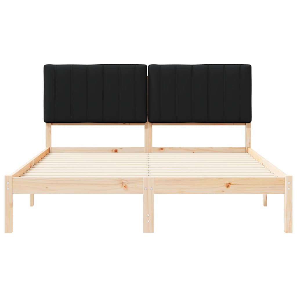 Bedframe met Gevoerd Hoofdgedeelte Zwart 150 x 200 cm is nu te koop bij PeponiXL, paradijselijk wonen!