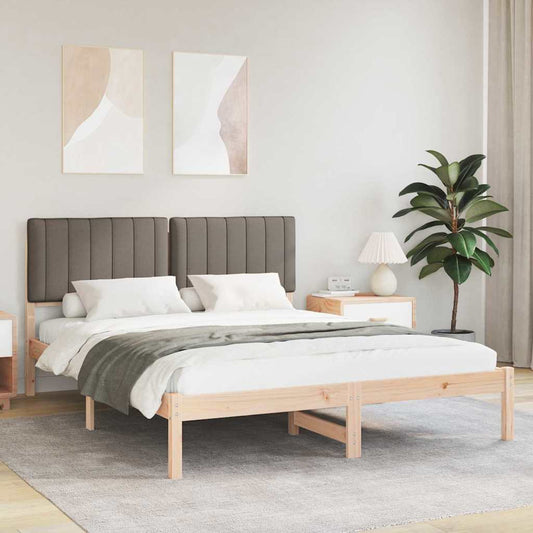 Bedframe met Gevoerd Hoofdgedeelte Taupe 150 x 200 cm is nu te koop bij PeponiXL, paradijselijk wonen!