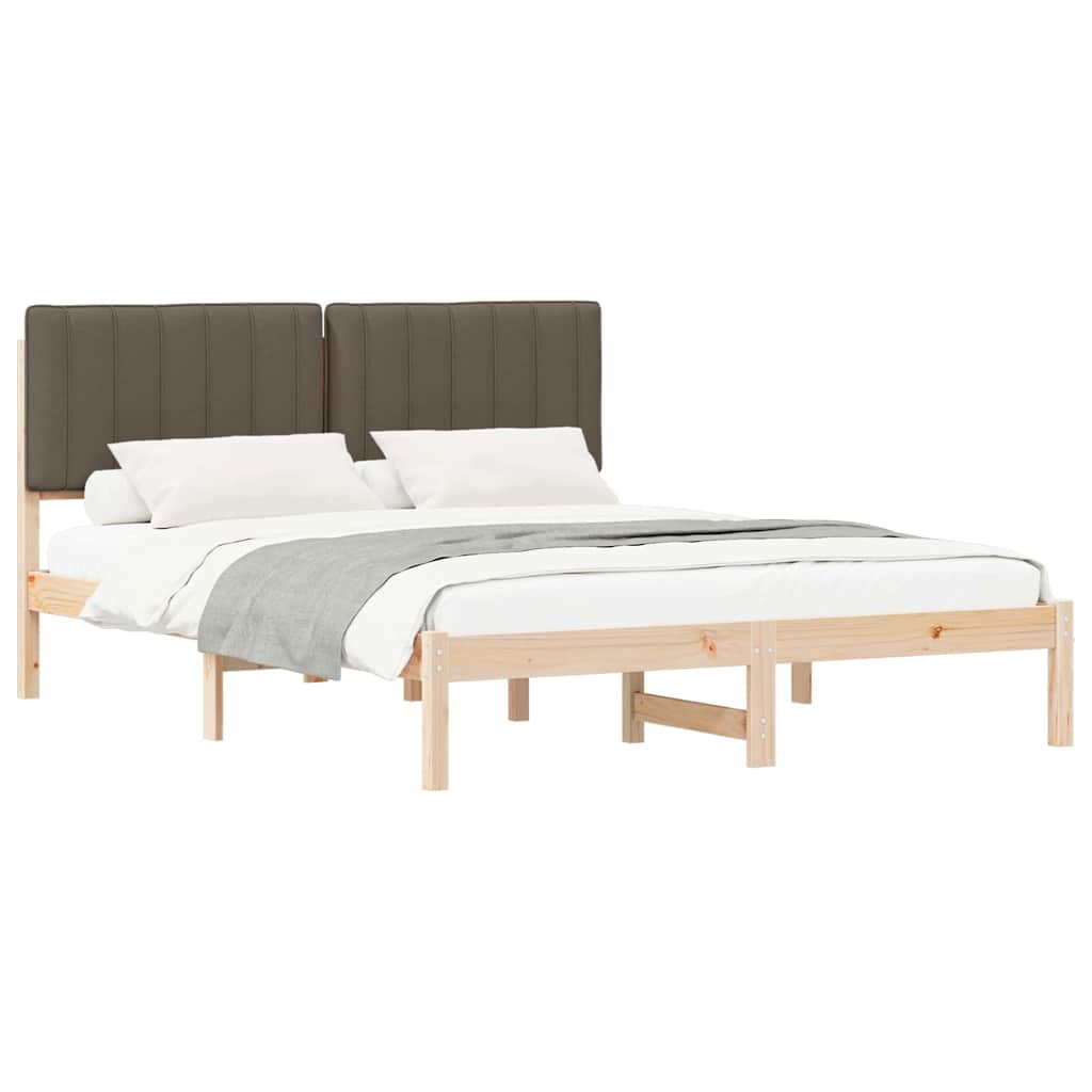Bedframe met Gevoerd Hoofdgedeelte Taupe 150 x 200 cm is nu te koop bij PeponiXL, paradijselijk wonen!