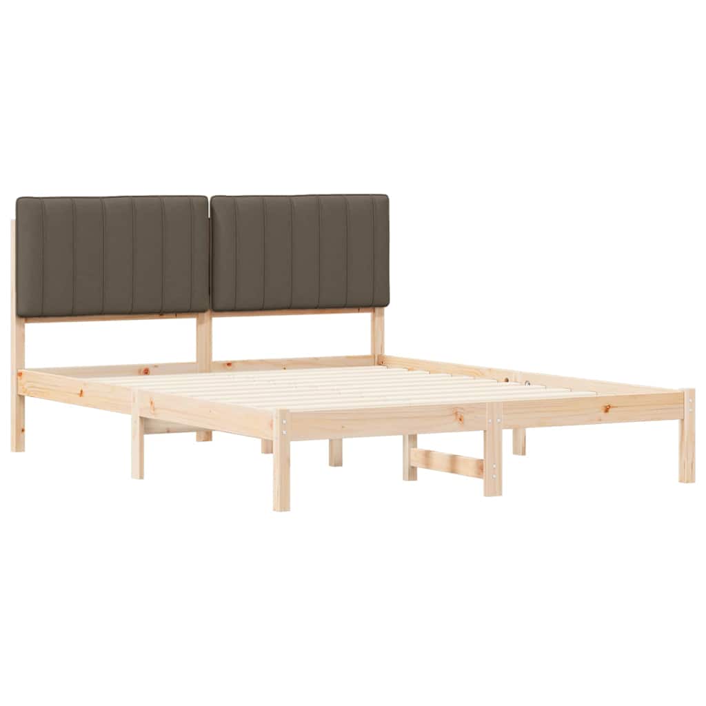 Bedframe met Gevoerd Hoofdgedeelte Taupe 150 x 200 cm is nu te koop bij PeponiXL, paradijselijk wonen!