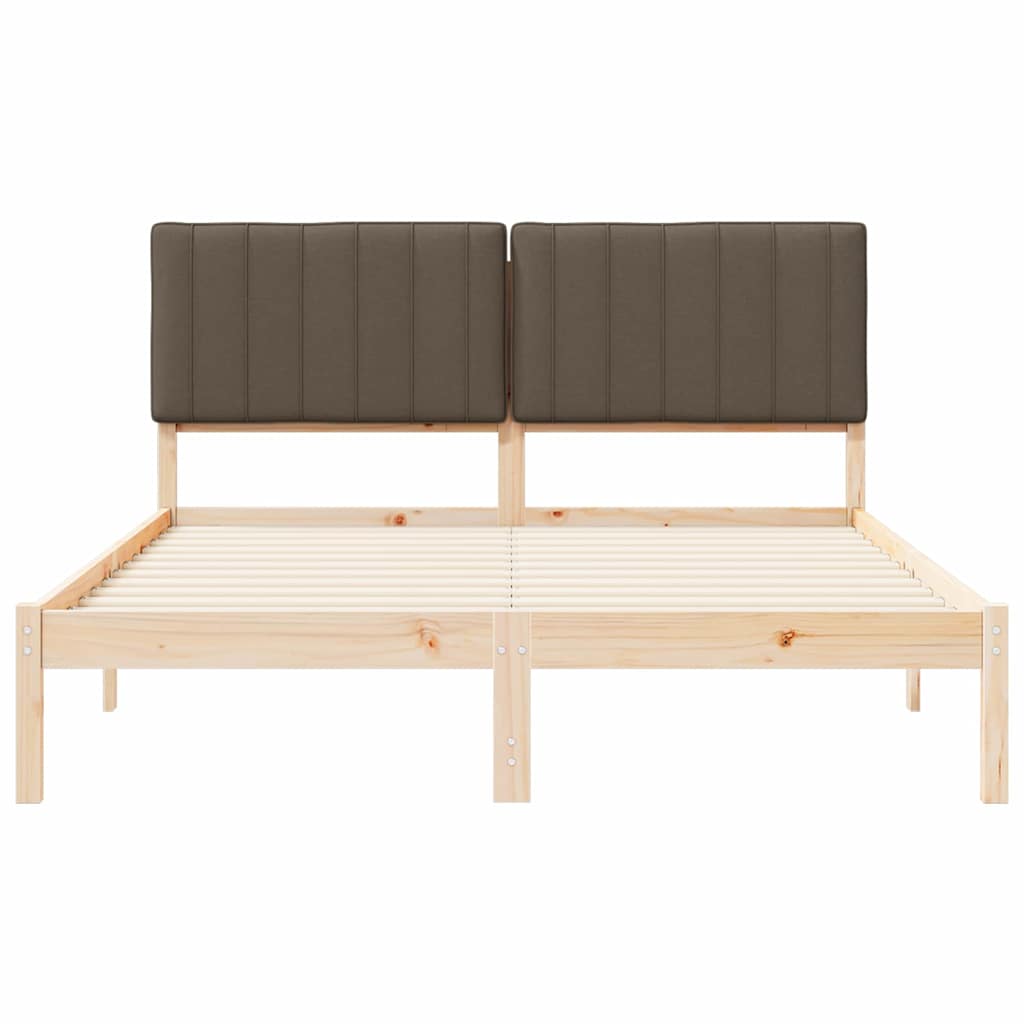 Bedframe met Gevoerd Hoofdgedeelte Taupe 150 x 200 cm is nu te koop bij PeponiXL, paradijselijk wonen!