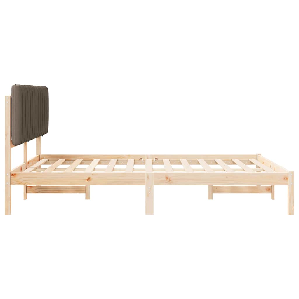 Bedframe met Gevoerd Hoofdgedeelte Taupe 150 x 200 cm is nu te koop bij PeponiXL, paradijselijk wonen!