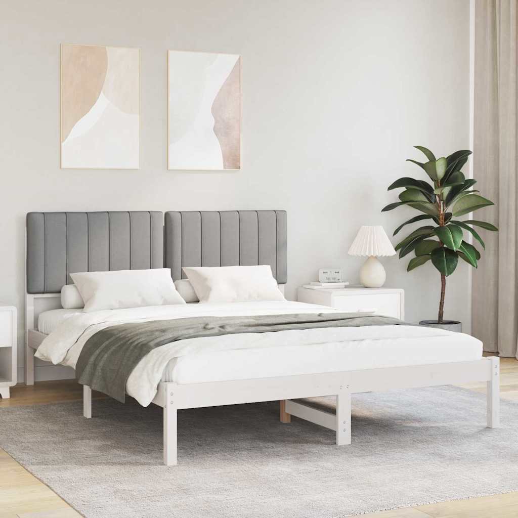 Bedframe met Gevoerd Hoofdgedeelte Lichtgrijs 150 x 200 cm is nu te koop bij PeponiXL, paradijselijk wonen!