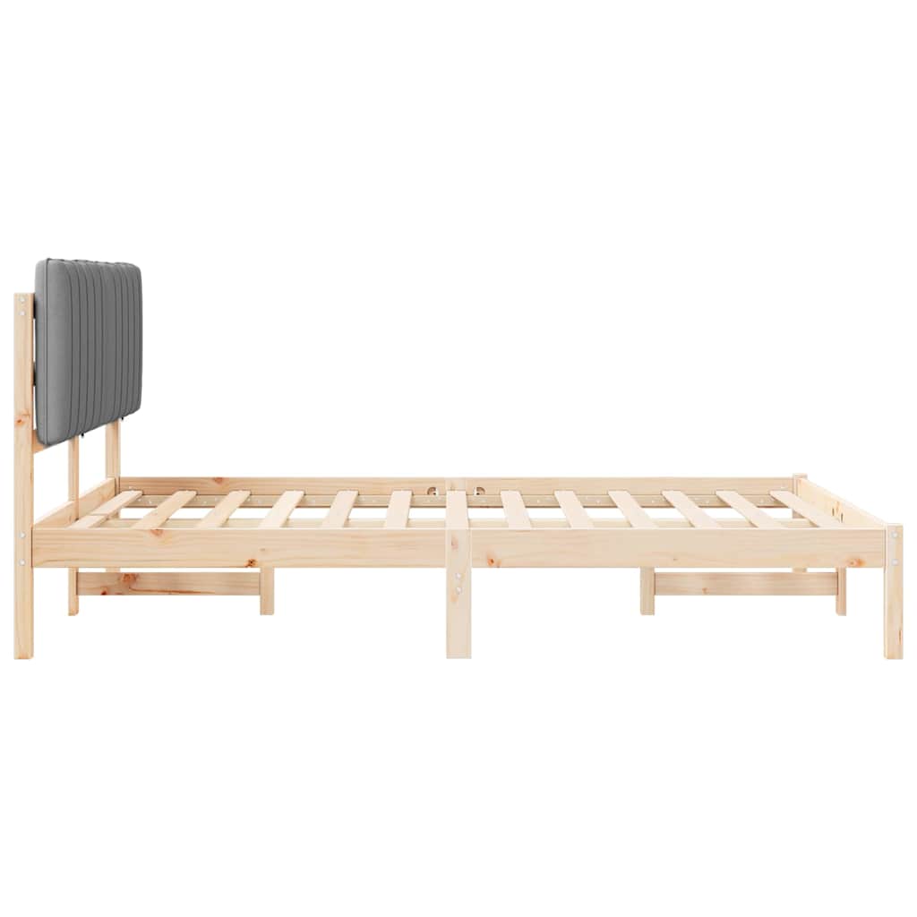 Bedframe met Gevoerd Hoofdgedeelte Lichtgrijs 140 x 200 cm is nu te koop bij PeponiXL, paradijselijk wonen!