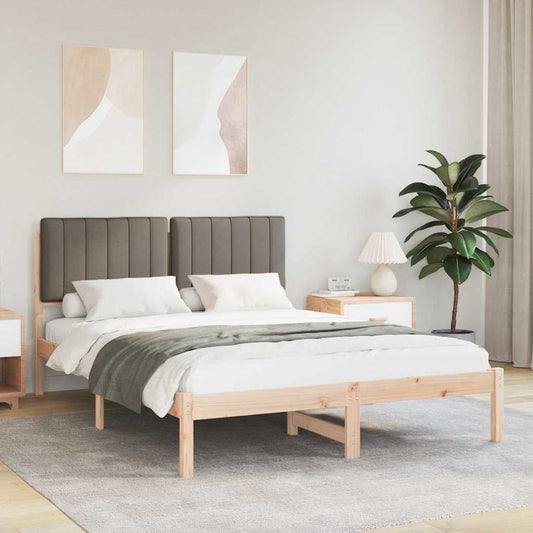 Bedframe met Gevoerd Hoofdgedeelte Taupe 140 x 200 cm is nu te koop bij PeponiXL, paradijselijk wonen!