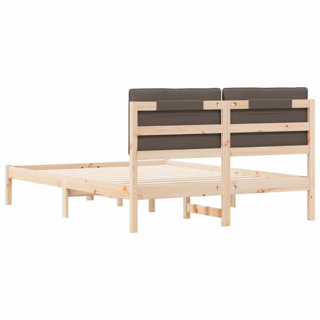 Bedframe met Gevoerd Hoofdgedeelte Taupe 140 x 200 cm is nu te koop bij PeponiXL, paradijselijk wonen!