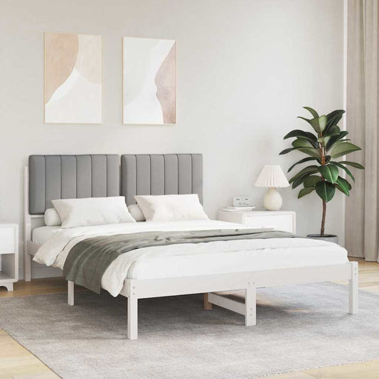 Bedframe met Gevoerd Hoofdgedeelte Lichtgrijs 140 x 200 cm is nu te koop bij PeponiXL, paradijselijk wonen!