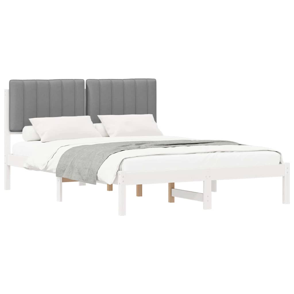 Bedframe met Gevoerd Hoofdgedeelte Lichtgrijs 140 x 200 cm is nu te koop bij PeponiXL, paradijselijk wonen!