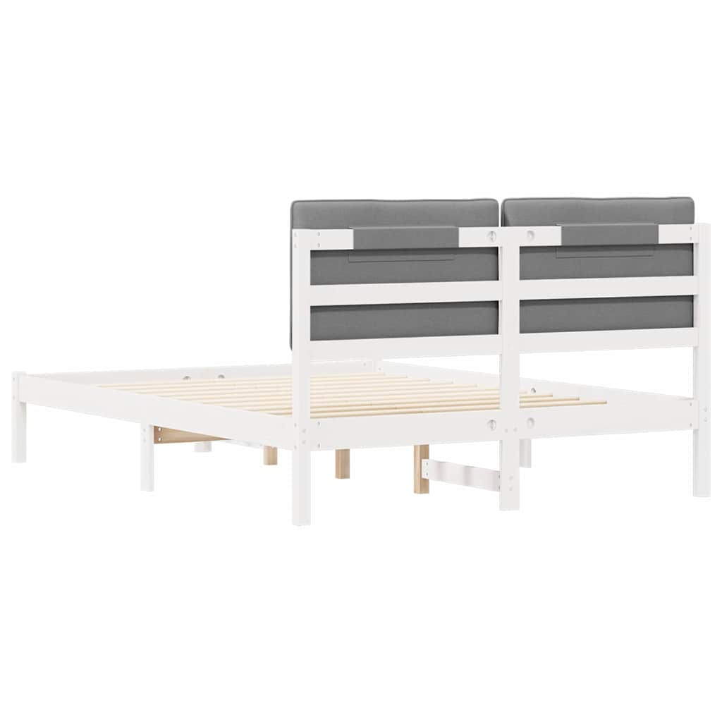 Bedframe met Gevoerd Hoofdgedeelte Lichtgrijs 140 x 200 cm is nu te koop bij PeponiXL, paradijselijk wonen!