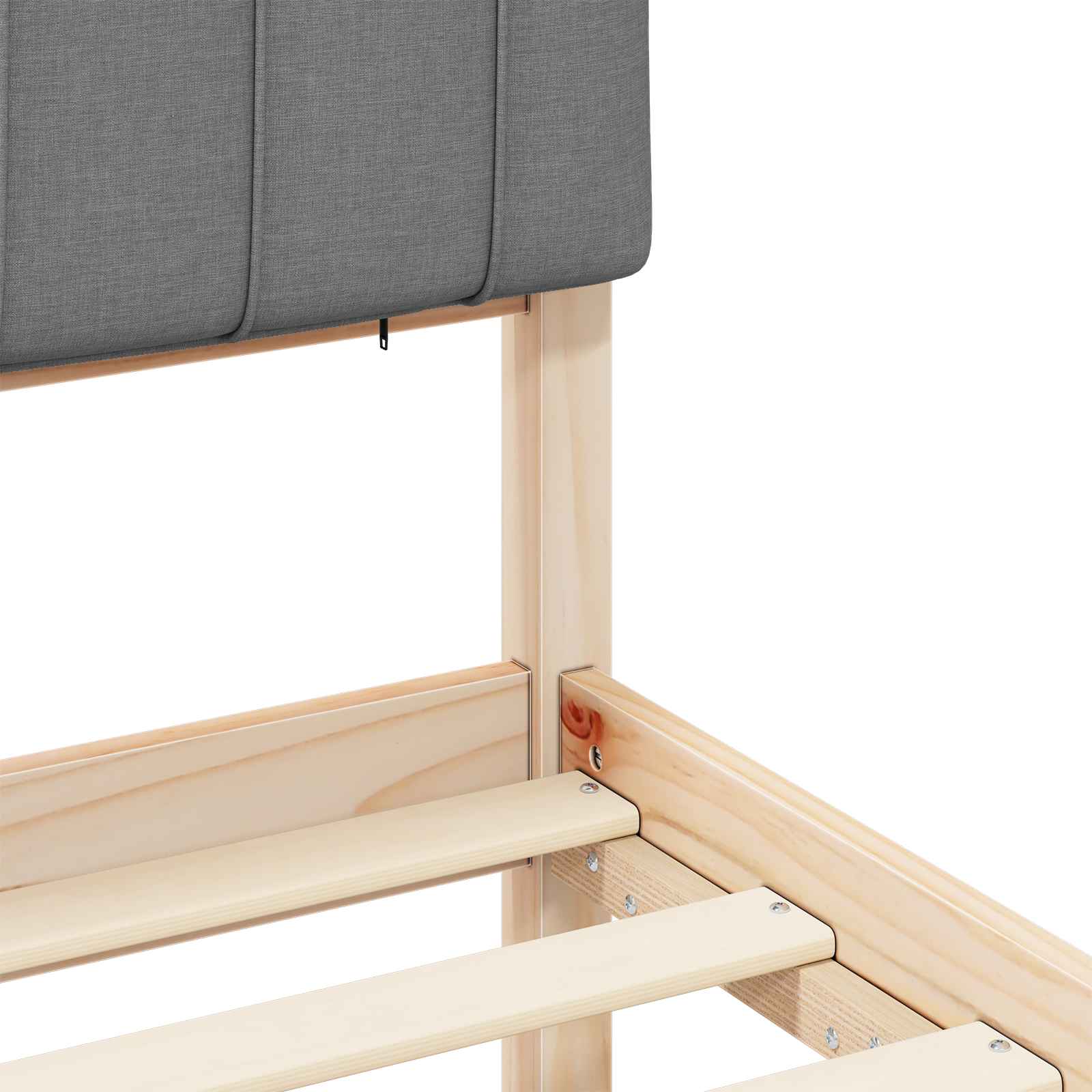 Bedframe met Gevoerd Hoofdgedeelte Natuurlijk en Lichtgrijs is nu te koop bij PeponiXL, paradijselijk wonen!