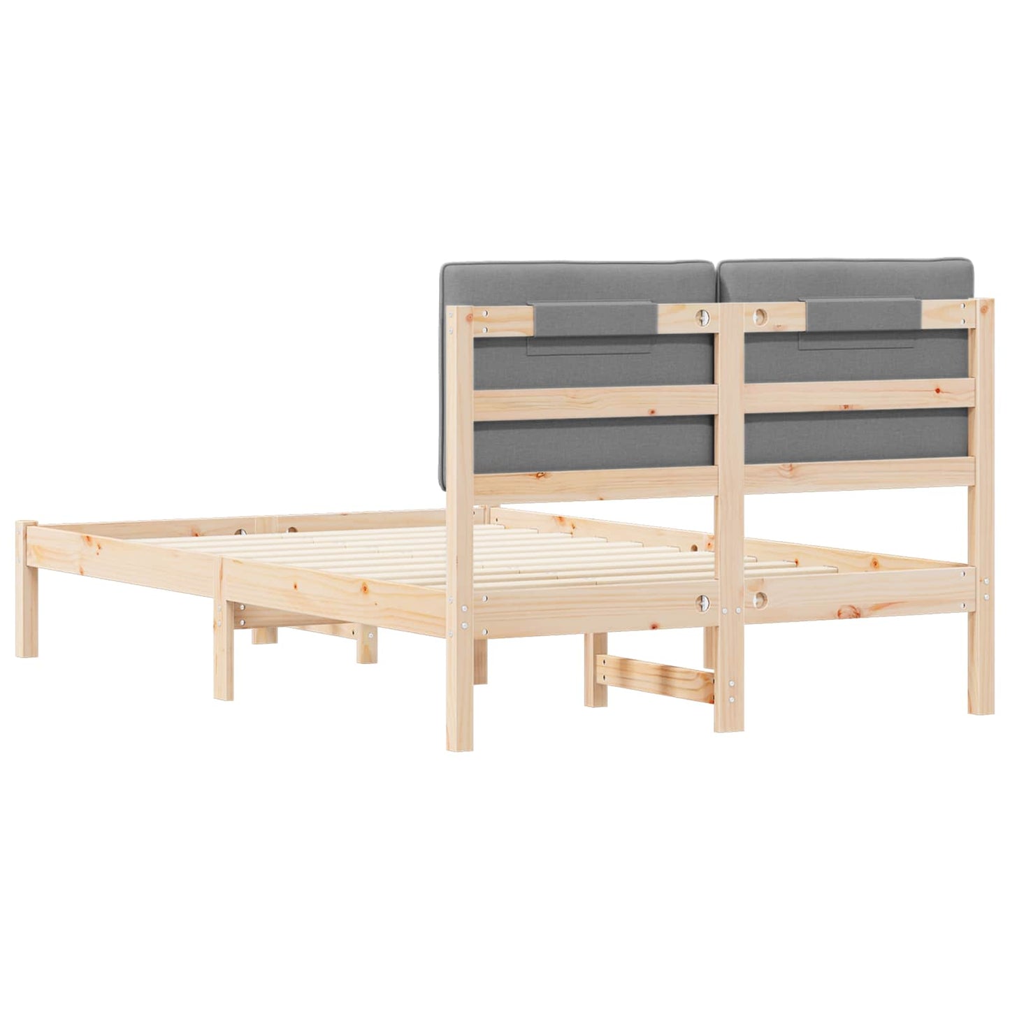Bedframe met Gevoerd Hoofdgedeelte Natuurlijk en Lichtgrijs is nu te koop bij PeponiXL, paradijselijk wonen!