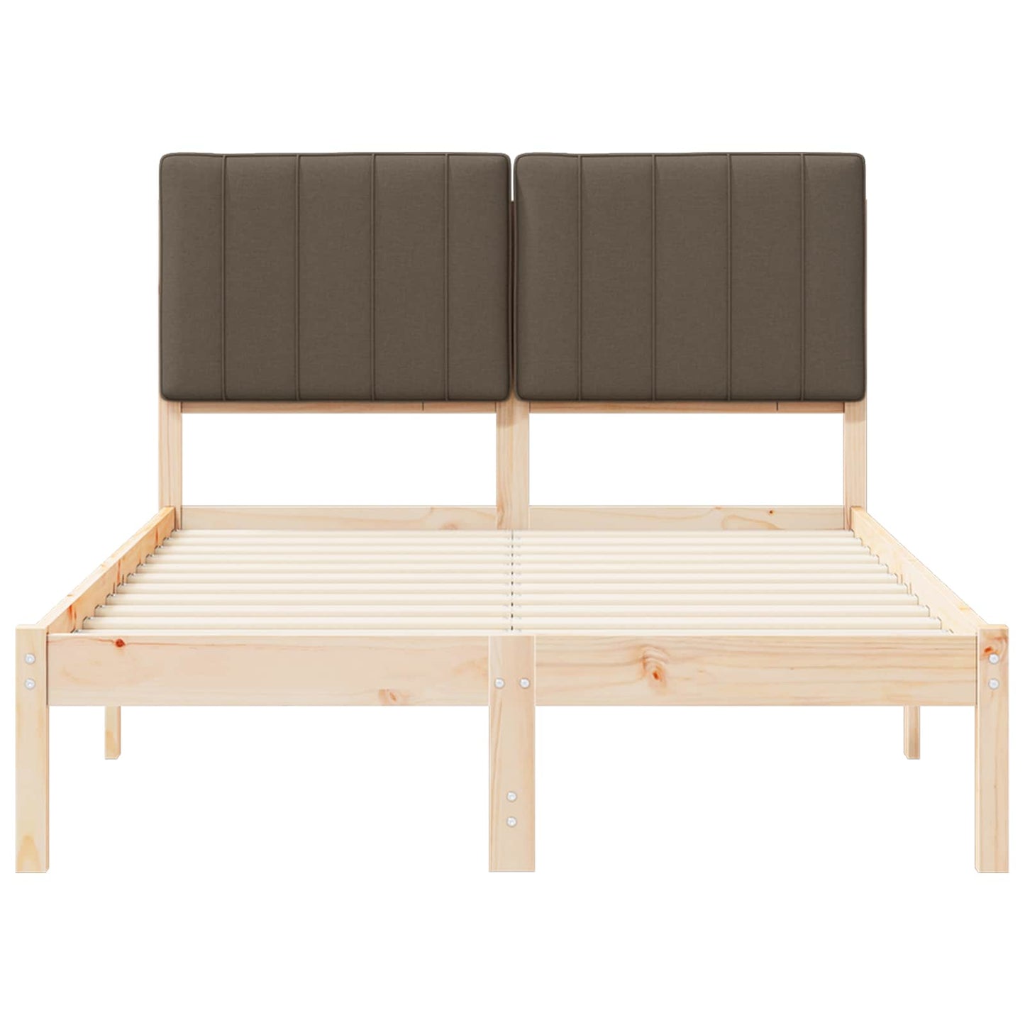 Bedframe met Gevoerd Hoofdgedeelte Natuurlijk en Taupe is nu te koop bij PeponiXL, paradijselijk wonen!