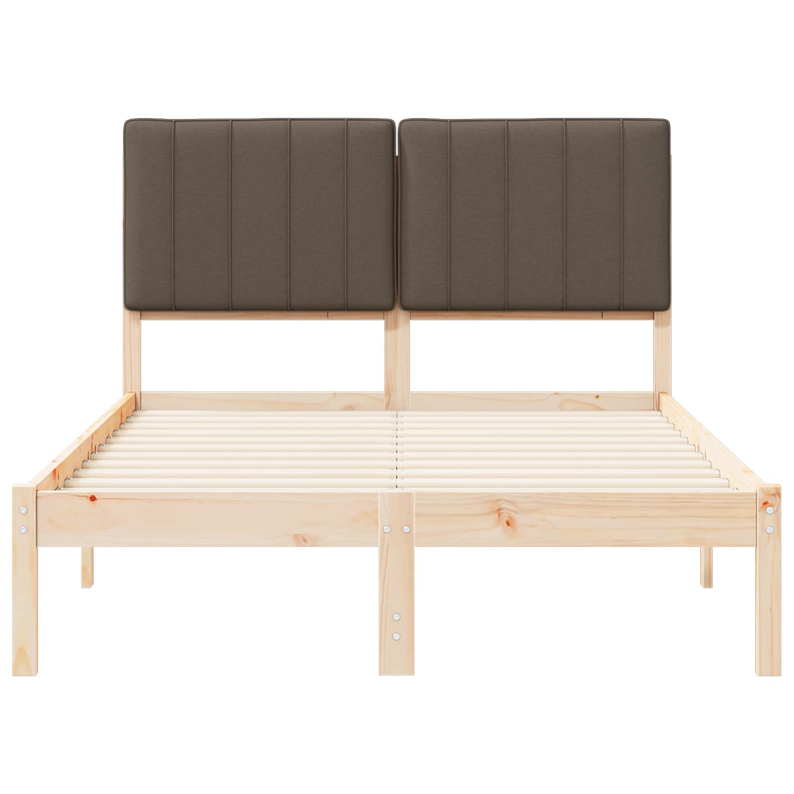 Bedframe met Gevoerd Hoofdgedeelte Natuurlijk en Taupe is nu te koop bij PeponiXL, paradijselijk wonen!