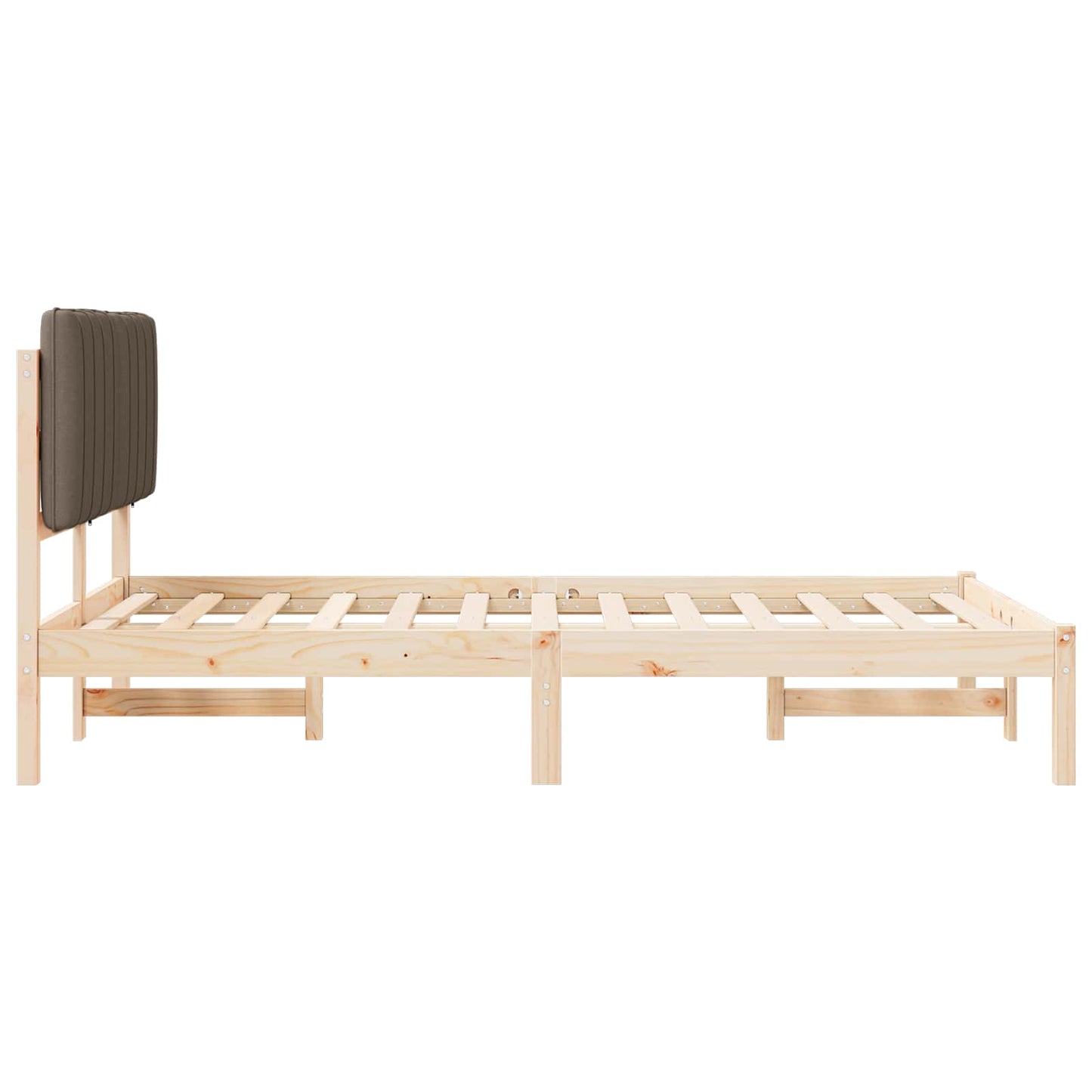 Bedframe met Gevoerd Hoofdgedeelte Natuurlijk en Taupe is nu te koop bij PeponiXL, paradijselijk wonen!
