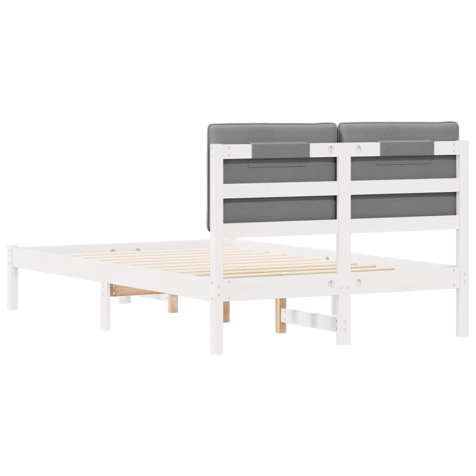 Bedframe met Gevoerd Hoofdgedeelte Wit en Lichtgrijs is nu te koop bij PeponiXL, paradijselijk wonen!