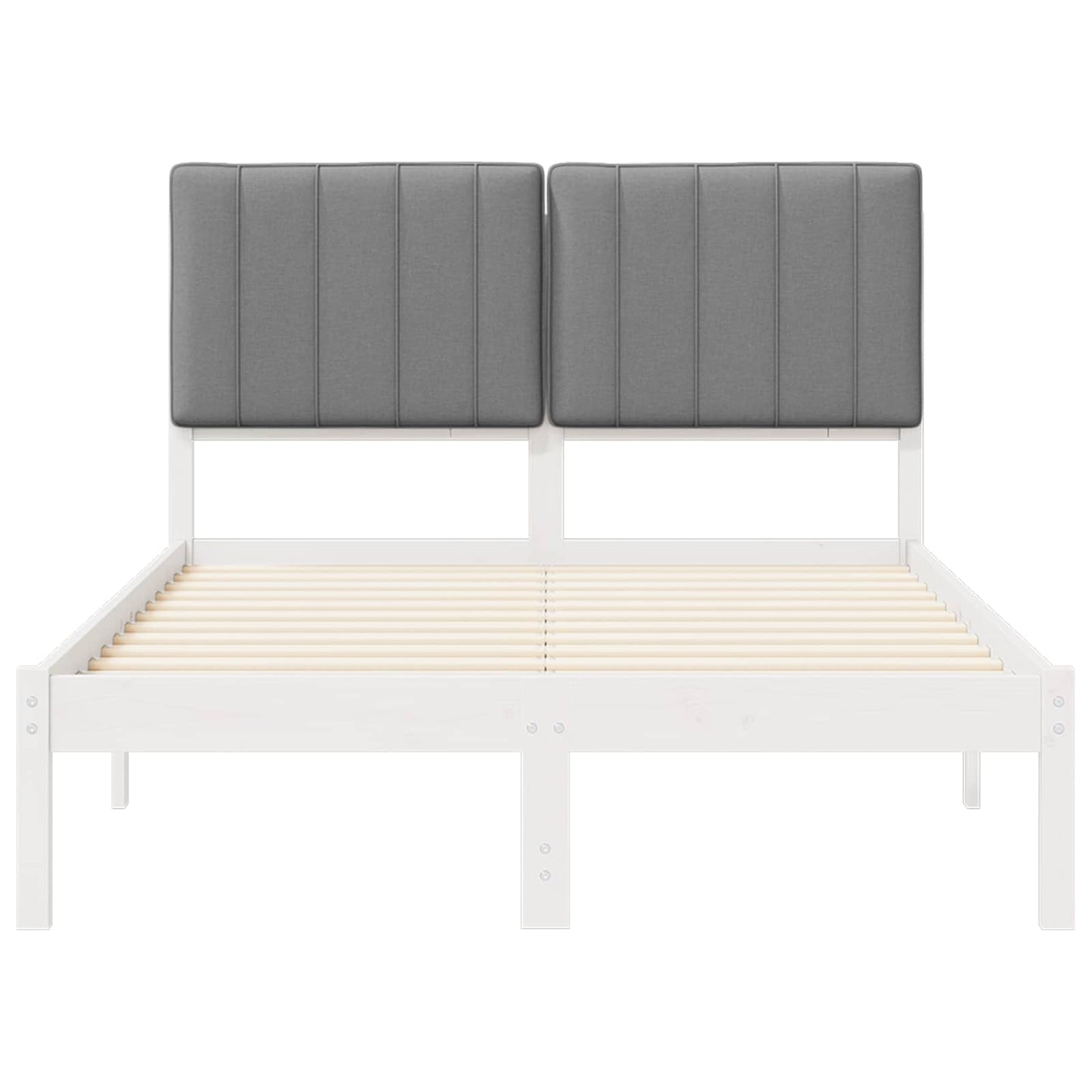 Bedframe met Gevoerd Hoofdgedeelte Wit en Lichtgrijs is nu te koop bij PeponiXL, paradijselijk wonen!