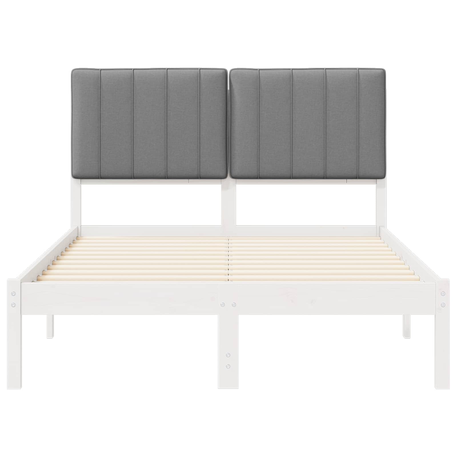 Bedframe met Gevoerd Hoofdgedeelte Wit en Lichtgrijs is nu te koop bij PeponiXL, paradijselijk wonen!
