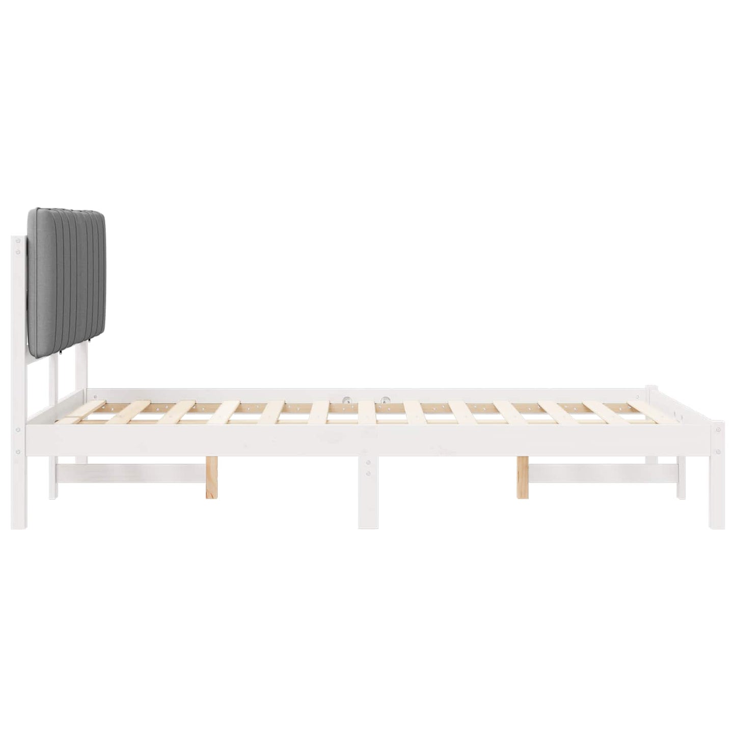Bedframe met Gevoerd Hoofdgedeelte Wit en Lichtgrijs is nu te koop bij PeponiXL, paradijselijk wonen!