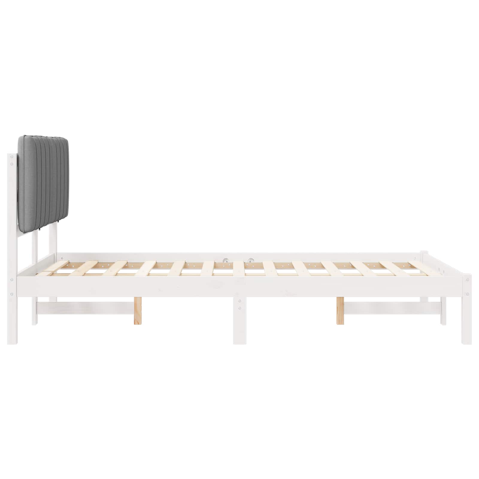 Bedframe met Gevoerd Hoofdgedeelte Wit en Lichtgrijs is nu te koop bij PeponiXL, paradijselijk wonen!
