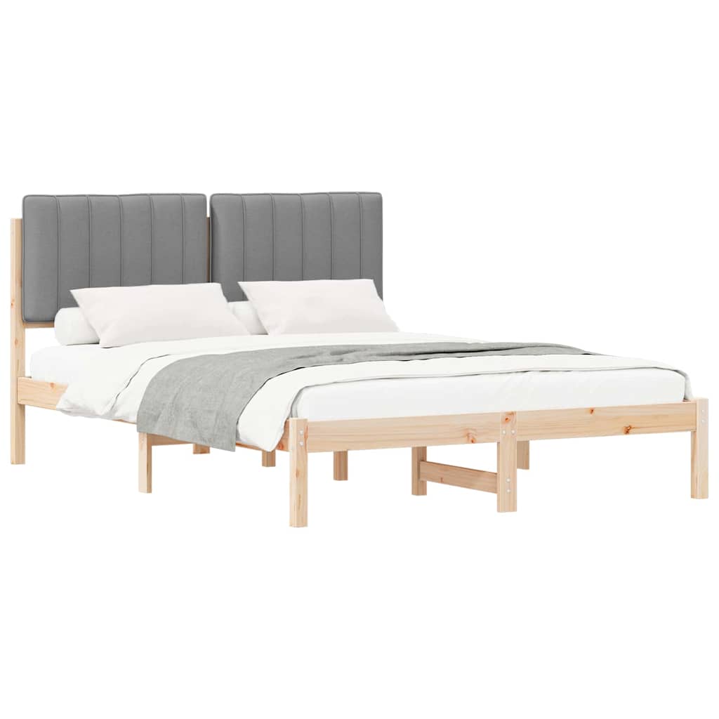 Bedframe met Gevoerd Hoofdgedeelte Lichtgrijs 140 x 190 cm is nu te koop bij PeponiXL, paradijselijk wonen!