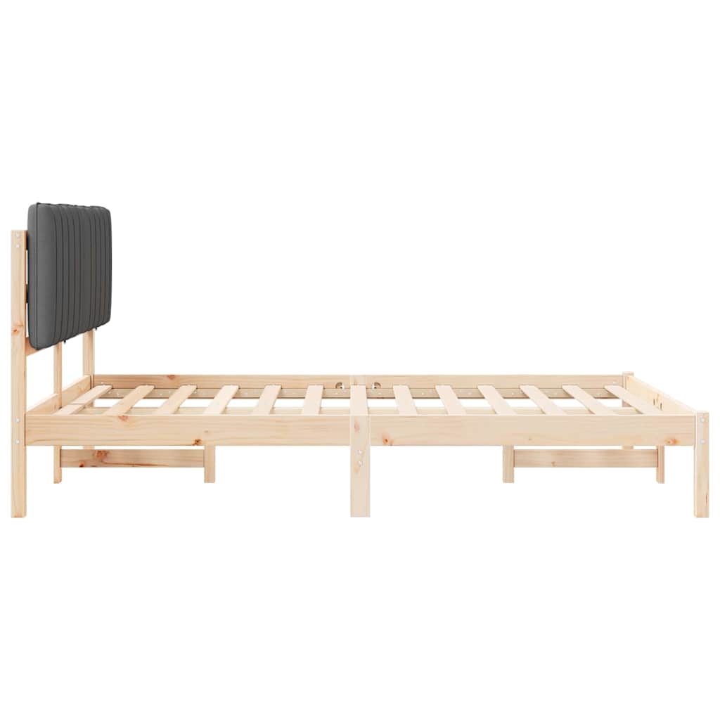 Bedframe met Gevoerd Hoofdgedeelte Donkergrijs 140 x 190 cm is nu te koop bij PeponiXL, paradijselijk wonen!