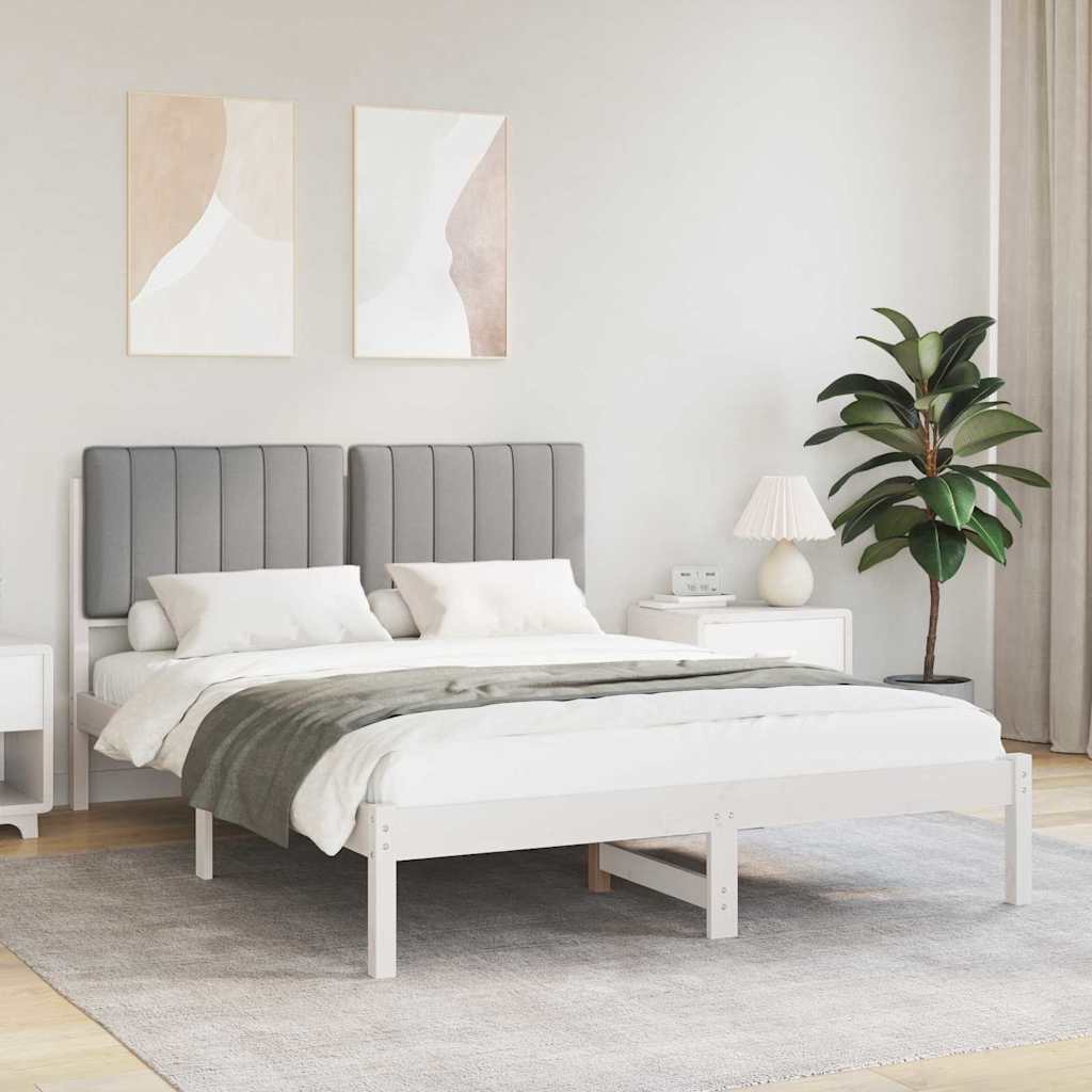 Bedframe met Gevoerd Hoofdgedeelte Lichtgrijs 140 x 190 cm is nu te koop bij PeponiXL, paradijselijk wonen!
