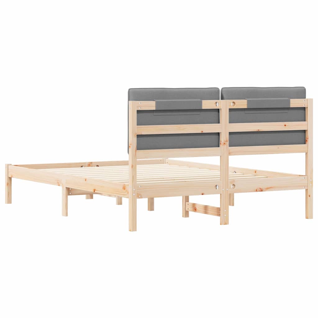 Bedframe met Gevoerd Hoofdgedeelte Lichtgrijs 135 x 190 cm is nu te koop bij PeponiXL, paradijselijk wonen!