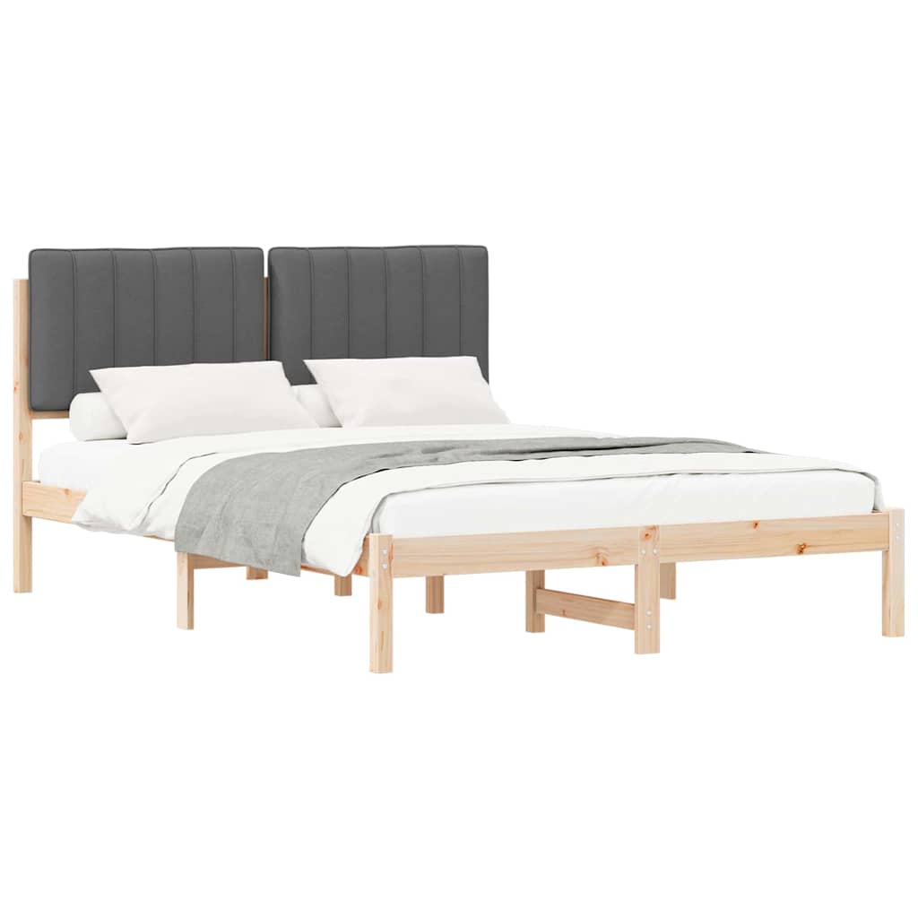 Bedframe met Gevoerd Hoofdgedeelte Donkergrijs 135 x 190 cm is nu te koop bij PeponiXL, paradijselijk wonen!