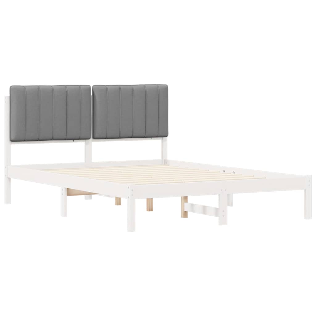 Bedframe met Gevoerd Hoofdgedeelte Lichtgrijs 135 x 190 cm is nu te koop bij PeponiXL, paradijselijk wonen!
