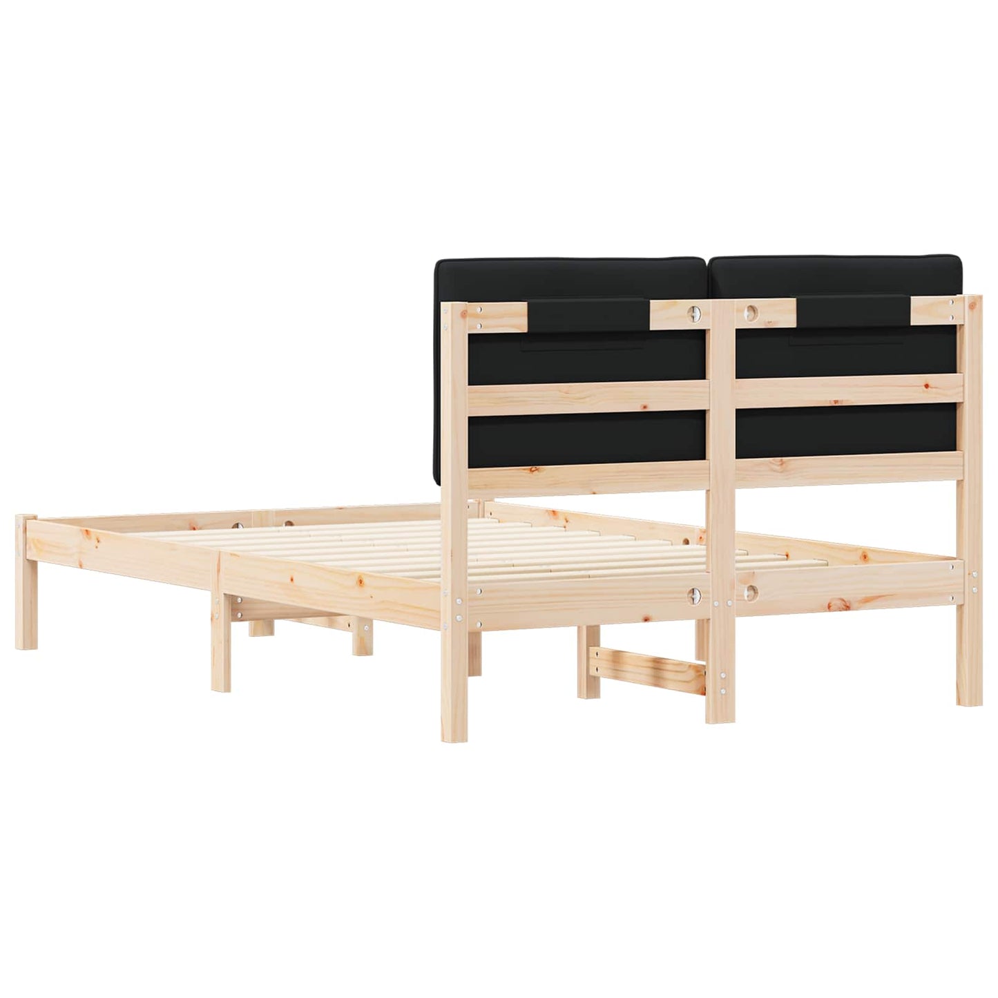 Bedframe met Gevoerd Hoofdgedeelte Zwart 120 x 190 cm is nu te koop bij PeponiXL, paradijselijk wonen!