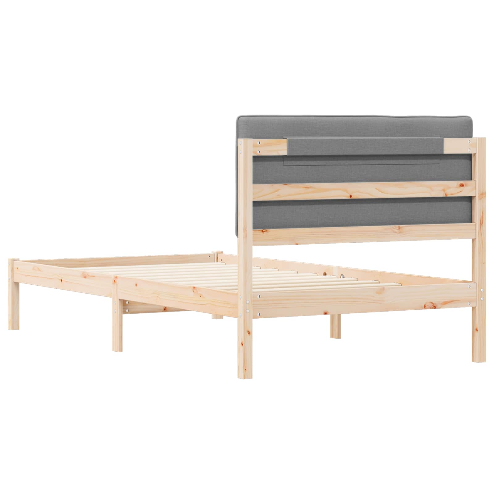 Bedframe met Gevoerd Hoofdgedeelte Lichtgrijs 100 x 200 cm is nu te koop bij PeponiXL, paradijselijk wonen!