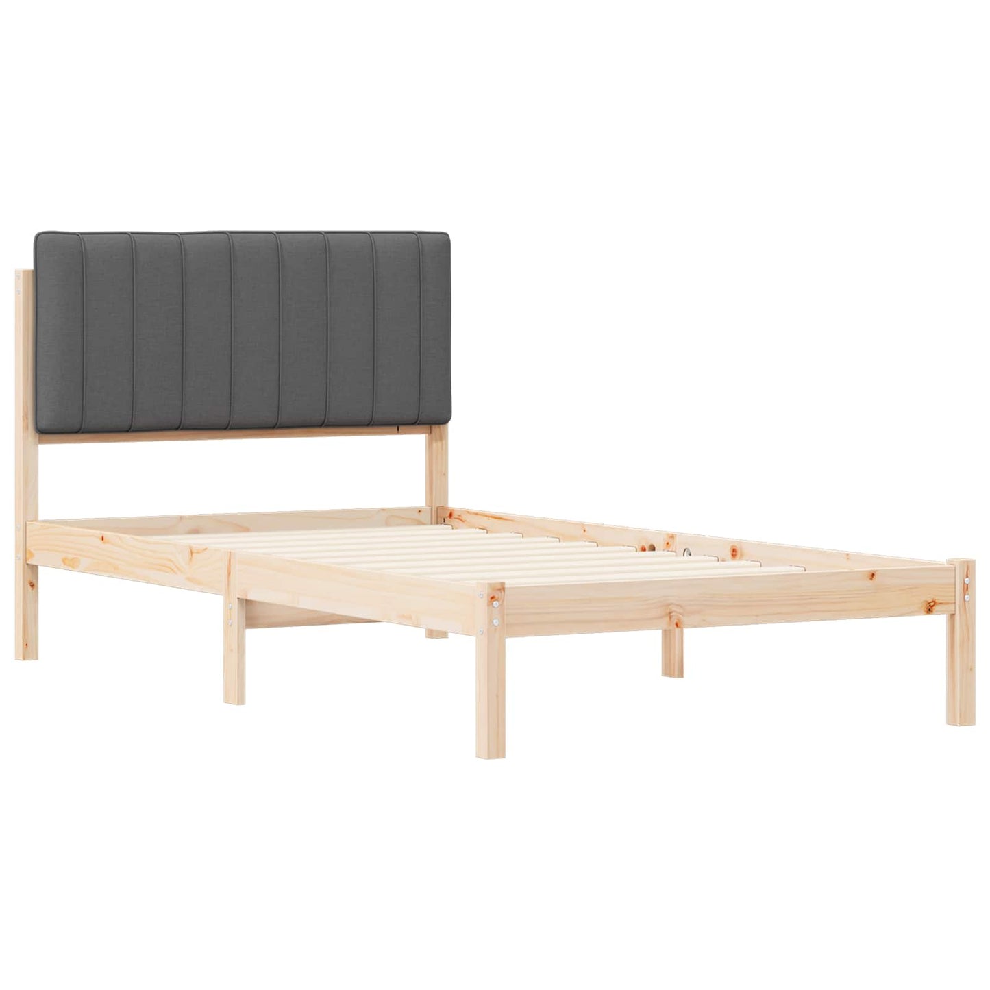 Bedframe met Gevoerd Hoofdgedeelte Donkergrijs 100 x 200 cm is nu te koop bij PeponiXL, paradijselijk wonen!