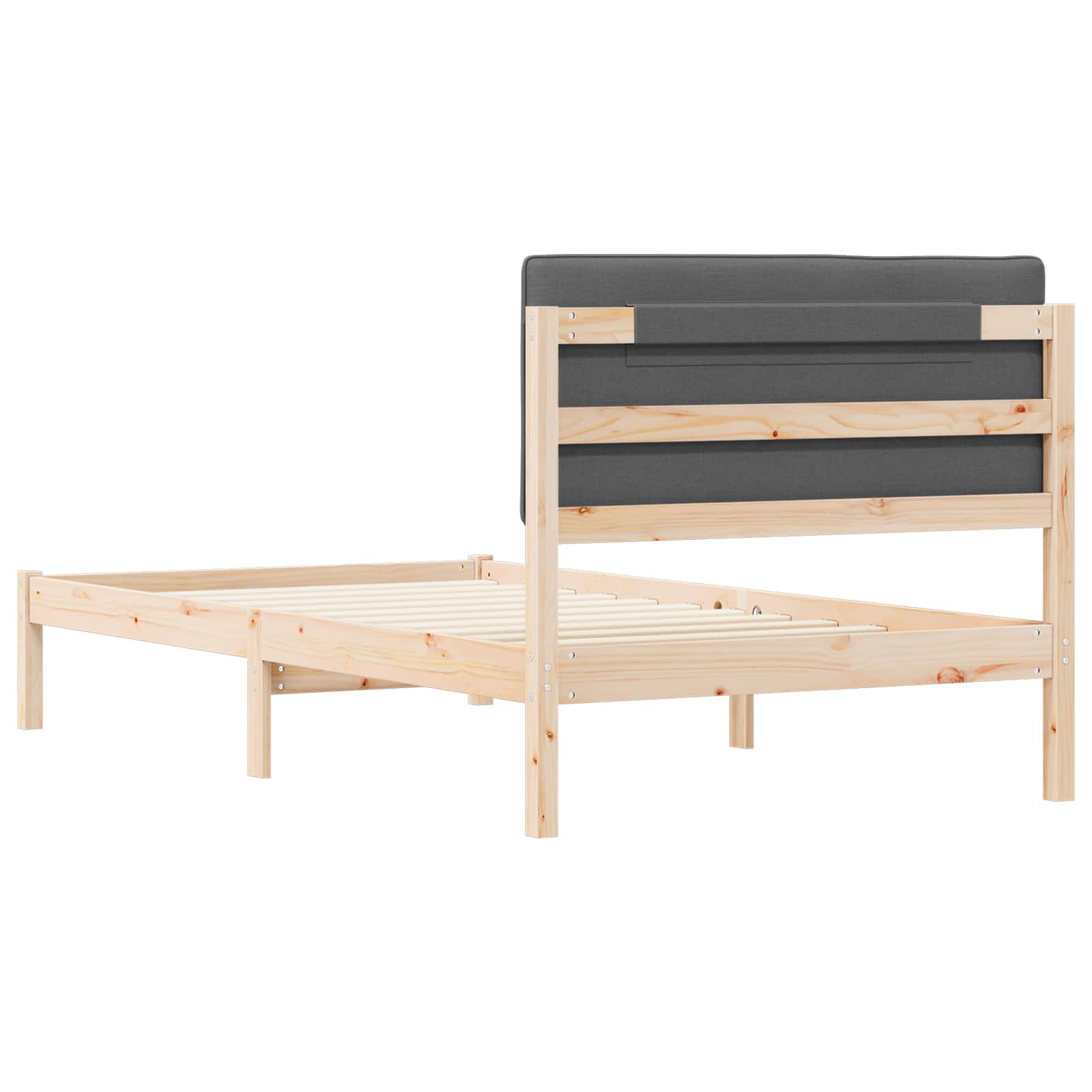 Bedframe met Gevoerd Hoofdgedeelte Donkergrijs 100 x 200 cm is nu te koop bij PeponiXL, paradijselijk wonen!