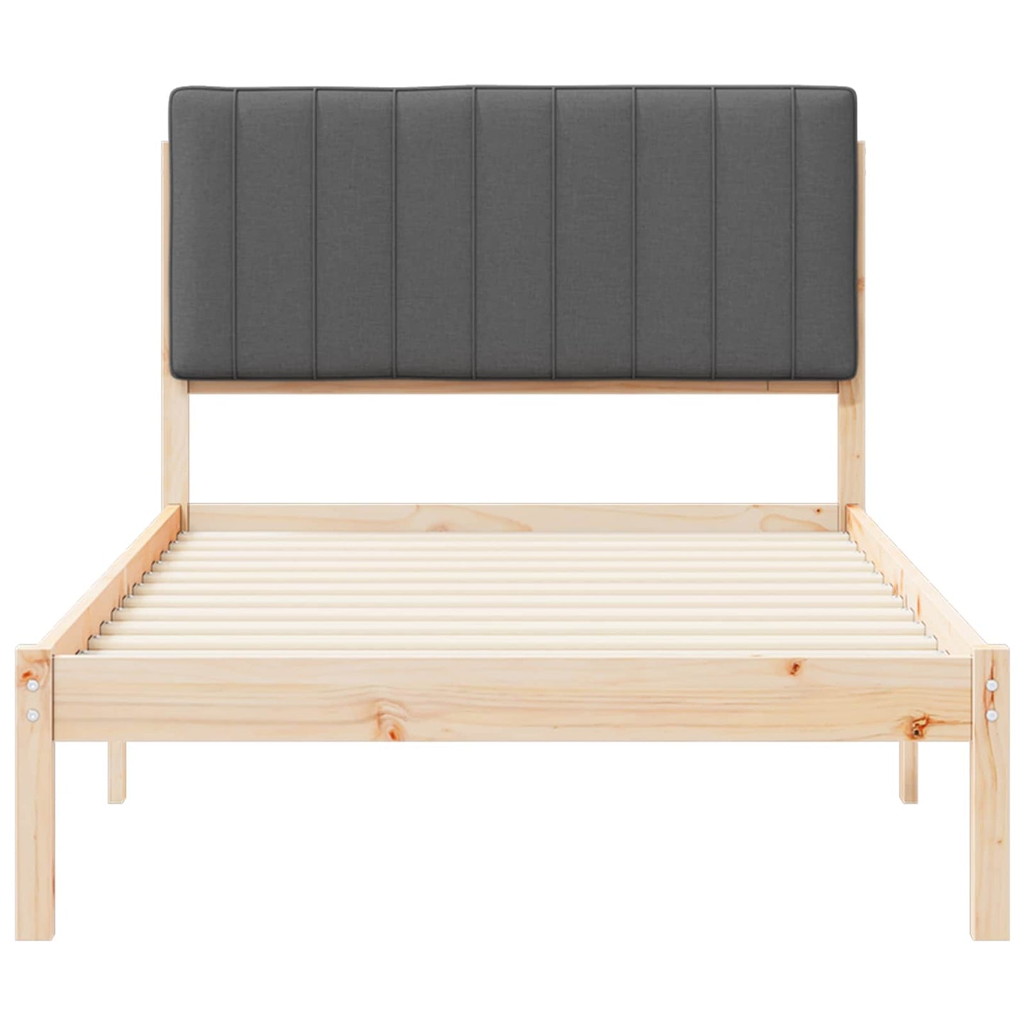 Bedframe met Gevoerd Hoofdgedeelte Donkergrijs 100 x 200 cm is nu te koop bij PeponiXL, paradijselijk wonen!