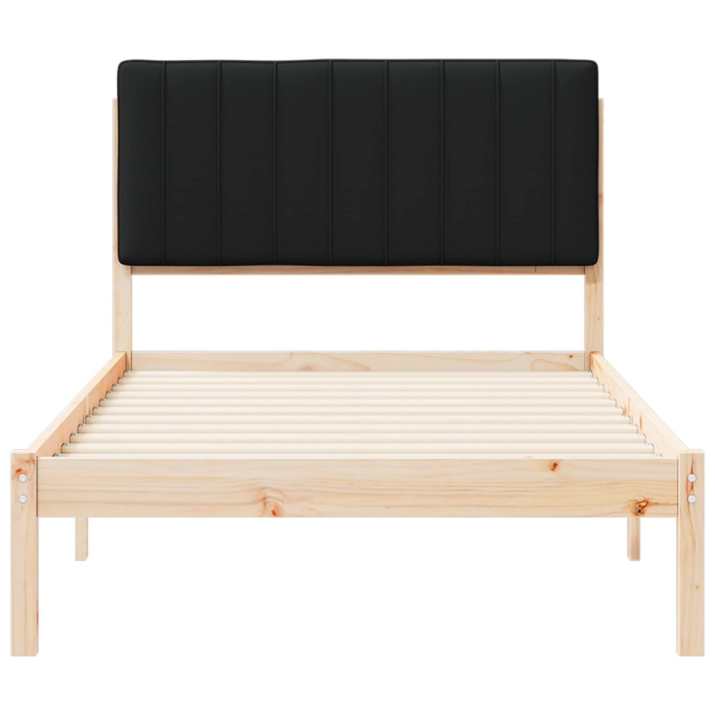 Bedframe met Gevoerd Hoofdgedeelte Zwart 100 x 200 cm is nu te koop bij PeponiXL, paradijselijk wonen!