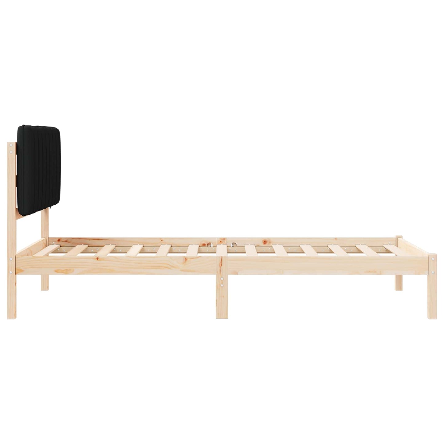 Bedframe met Gevoerd Hoofdgedeelte Zwart 100 x 200 cm is nu te koop bij PeponiXL, paradijselijk wonen!