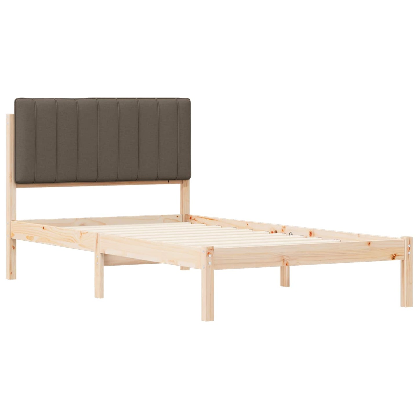Bedframe met Gevoerd Hoofdgedeelte Taupe 100 x 200 cm is nu te koop bij PeponiXL, paradijselijk wonen!