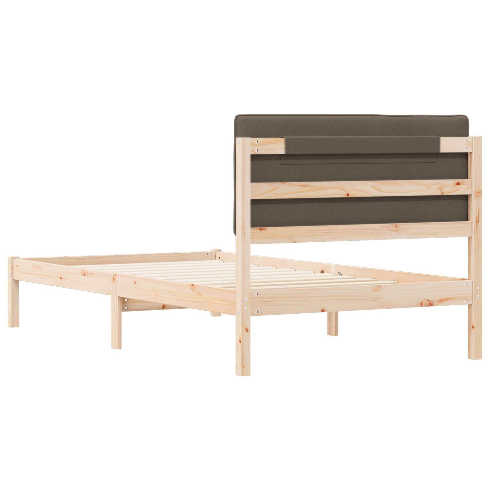Bedframe met Gevoerd Hoofdgedeelte Taupe 100 x 200 cm is nu te koop bij PeponiXL, paradijselijk wonen!