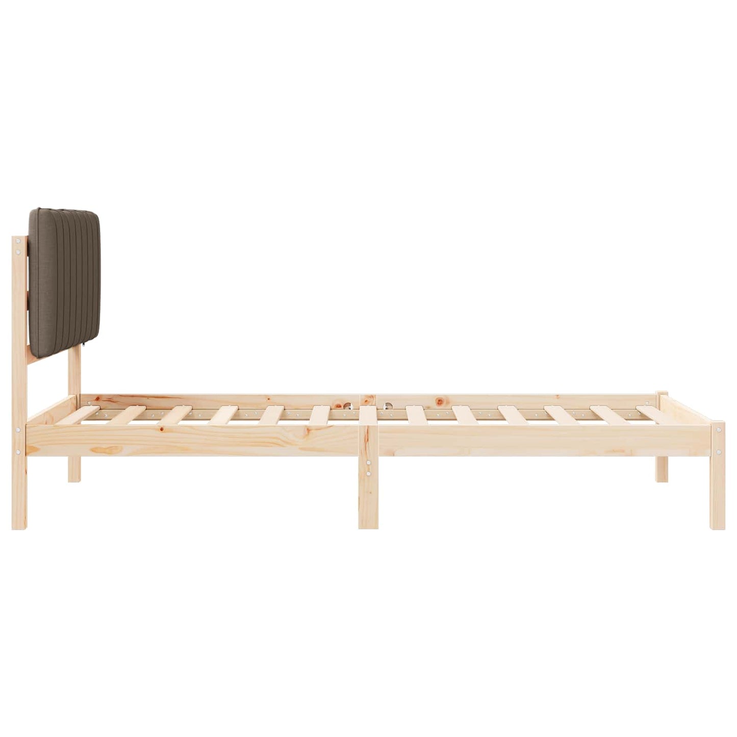 Bedframe met Gevoerd Hoofdgedeelte Taupe 100 x 200 cm is nu te koop bij PeponiXL, paradijselijk wonen!