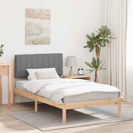 Bedframe met Gevoerd Hoofdgedeelte Natuurlijk en Lichtgrijs is nu te koop bij PeponiXL, paradijselijk wonen!
